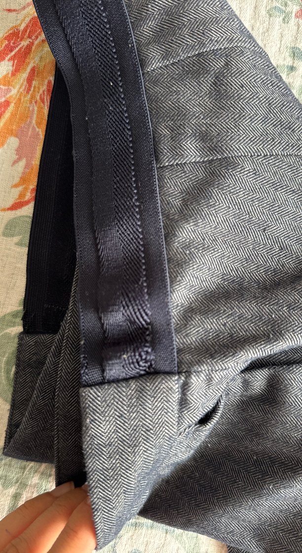 Gri Lacivert Balıksırtı Kadın Kumaş Pantolon - Görsel 2