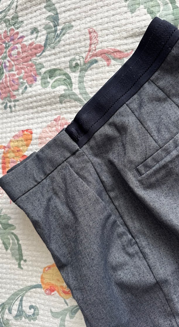 Gri Lacivert Balıksırtı Kadın Kumaş Pantolon - Görsel 4