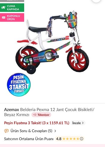 Kırmızı Üç Tekerlekli 2-4 Yaş Bisiklet - Görsel 3