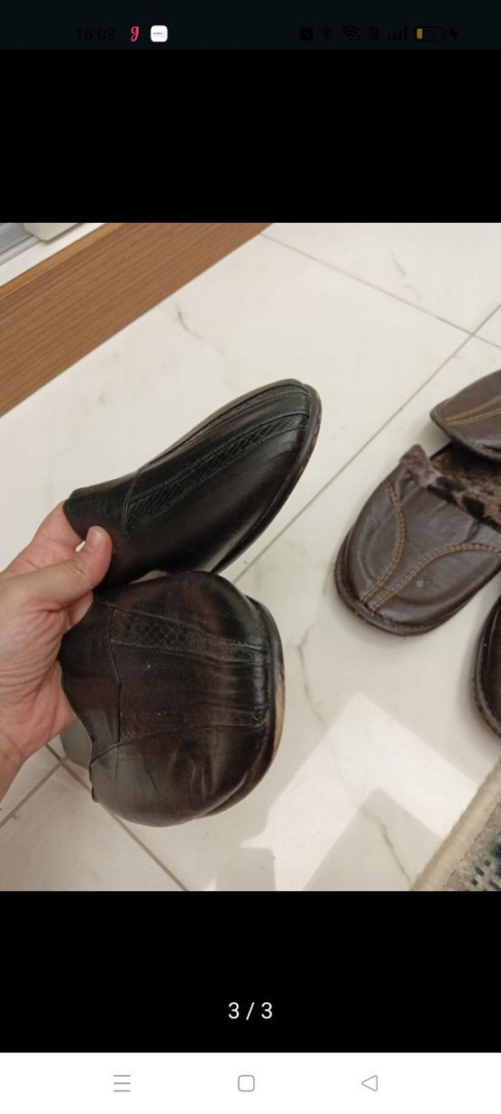 Erkek Siyah Yılan Desenli Tokalı Ev Terliği - Görsel 3