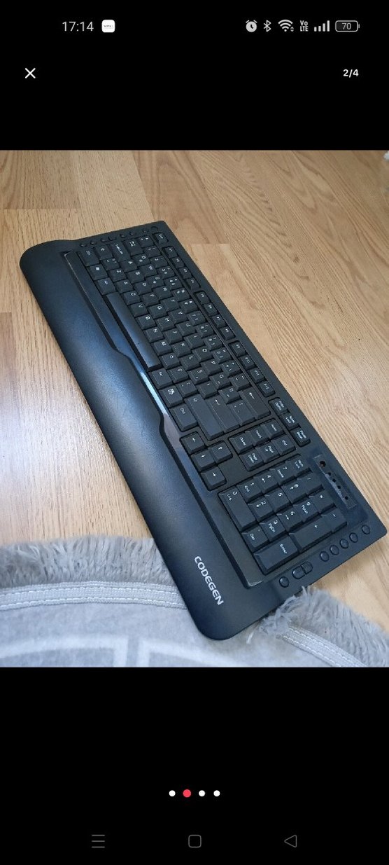 Siyah Ergonomik Bilek Destekli Klavye - Görsel 3