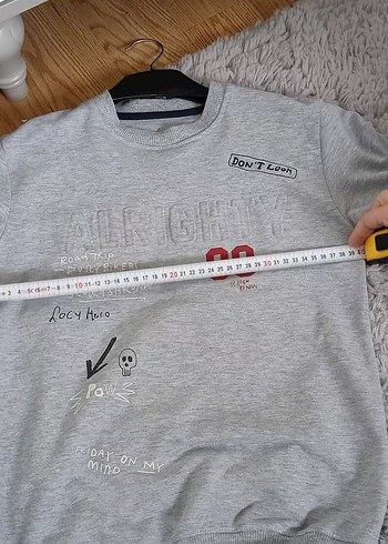 Gri Erkek Çocuk Sweatshirt, Bisiklet Yaka, Uzun Kollu - Görsel 4