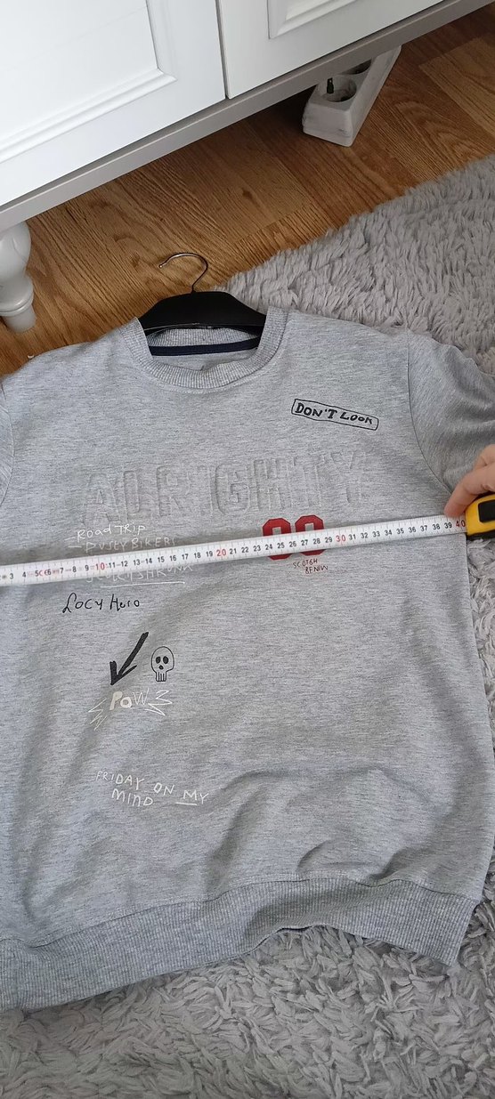 Gri Erkek Çocuk Sweatshirt, Bisiklet Yaka, Uzun Kollu - Görsel 4