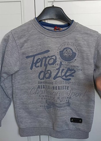 Erkek Gri Baskılı Denim Sweatshirt - Görsel 2