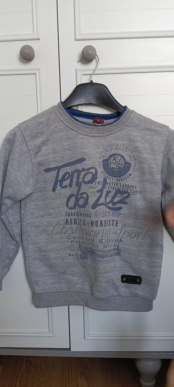 Erkek Gri Baskılı Denim Sweatshirt - Görsel 2