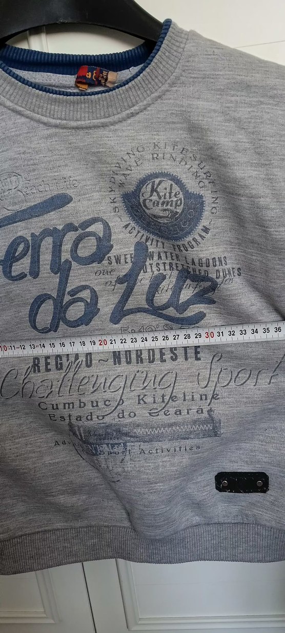 Erkek Gri Baskılı Denim Sweatshirt - Görsel 3