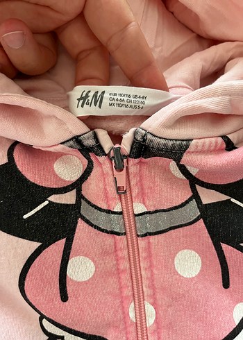 H&M Kız Çocuk Pembe Kapüşonlu Fermuarlı Sweatshirt - Görsel 3