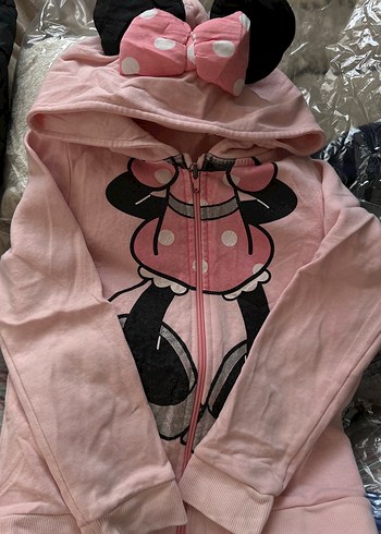 H&M Kız Çocuk Pembe Kapüşonlu Fermuarlı Sweatshirt - Görsel 2