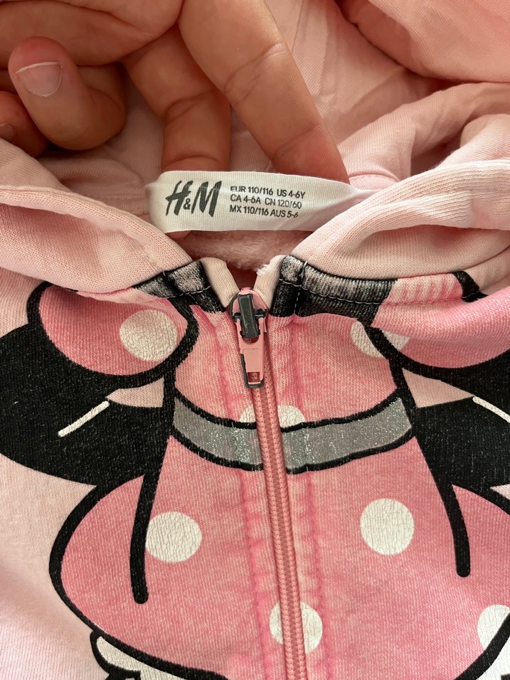 H&M Kız Çocuk Pembe Kapüşonlu Fermuarlı Sweatshirt - Görsel 3