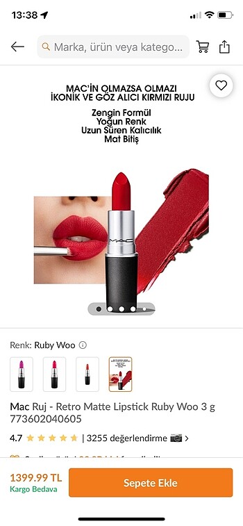 Mac Ruby Woo Ruj
