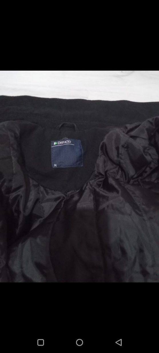 Düğmeli Siyah erkek Trençkot - Görsel 2