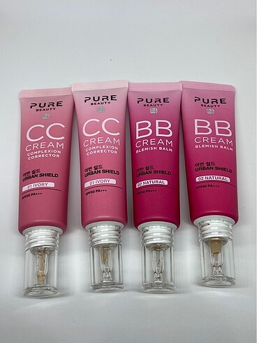 Pure Beauty CC01 İvory ve BB 02 Natural SIFIR
