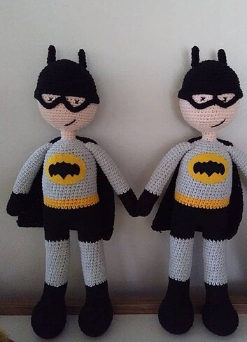 Batman örümcek adam amigurimi 