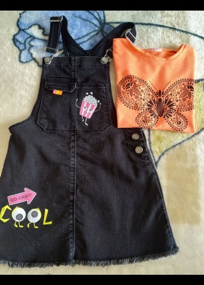 Kız çocuk kot elbise  5_6 yaş  - Görsel 3