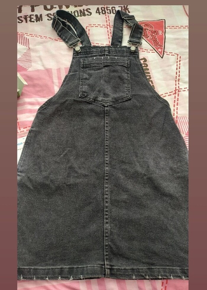 Kısa kot jile elbise  - Görsel 3