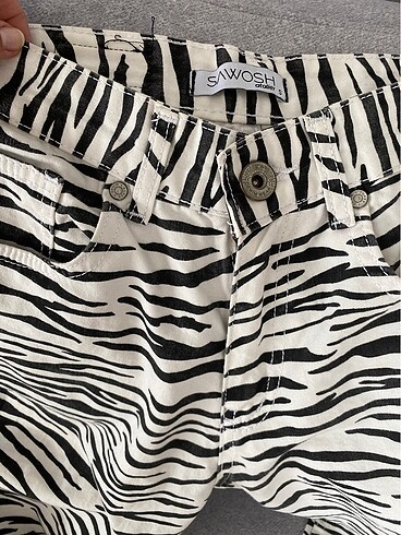 s Beden siyah Renk Zebra Desen Kot Pantolon