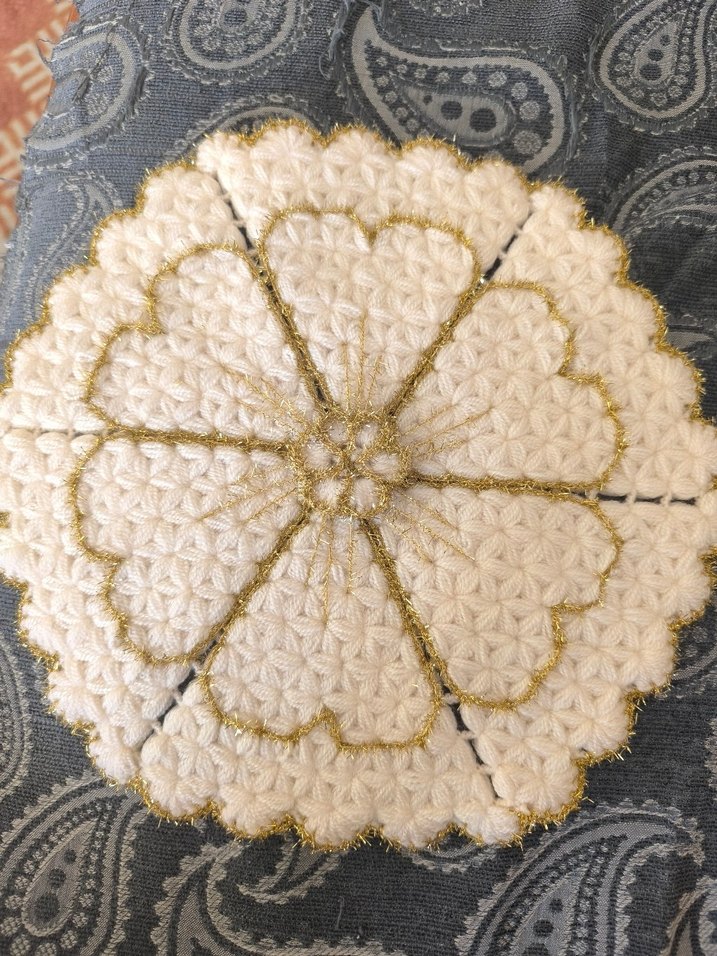 Altıgen ve Çiçek Desenli Örgü Takımı - Görsel 4