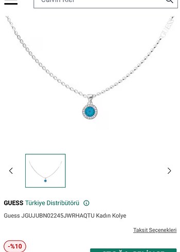 GUESS Renkli Taşlı Gümüş Kolye - Görsel 5