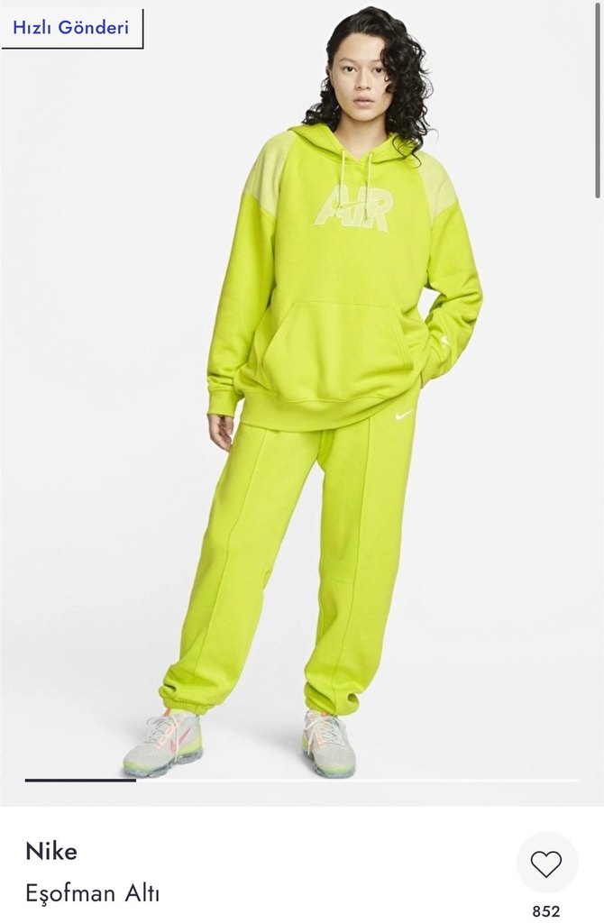 Sarı Rahat Kesim Kadın Eşofman Altı - Görsel 2