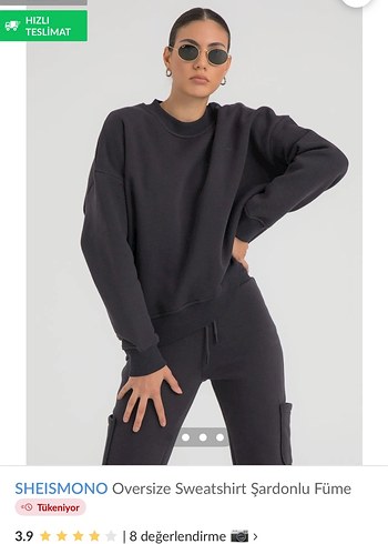 Zara Sheismono Gri Oversize Sweatshirt