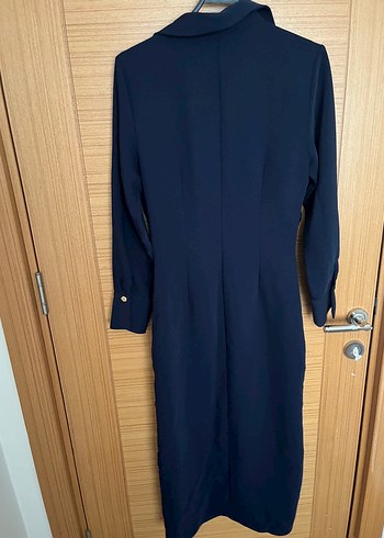 Zara Lacivert Uzun Kollu Fermuarlı Kadın Elbise