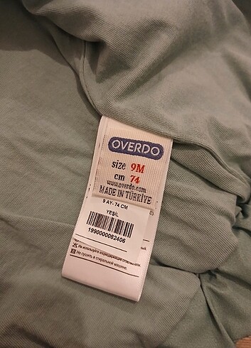 9-12 Ay Beden yeşil Renk Overdo bebek yağmurluk 9 ay