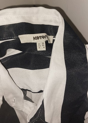 Koton Zebra Desenli Uzun Kollu Kadın Gömlek