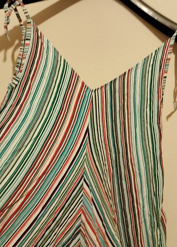 Çiçekli ve Çizgili Bohem Tulum - Görsel 2