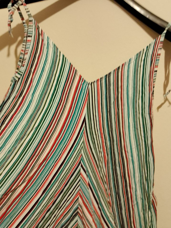 Çiçekli ve Çizgili Bohem Tulum - Görsel 2