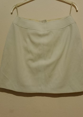 Düğmeli Beyaz Midi Kadın Etek - Görsel 2