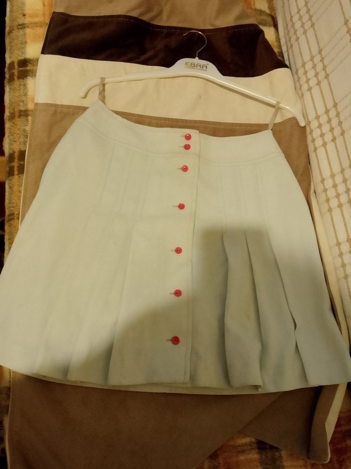 Düğmeli Beyaz Midi Kadın Etek - Görsel 3