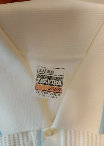 Erkek Beyaz Örgü Polo Yaka Tişört - Görsel 5