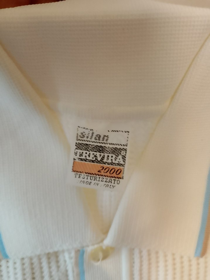 Erkek Beyaz Örgü Polo Yaka Tişört - Görsel 5