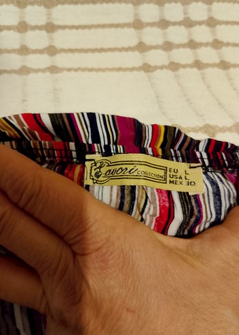 Renkli Çizgili Straplez Mini Bohem Elbise - Görsel 4