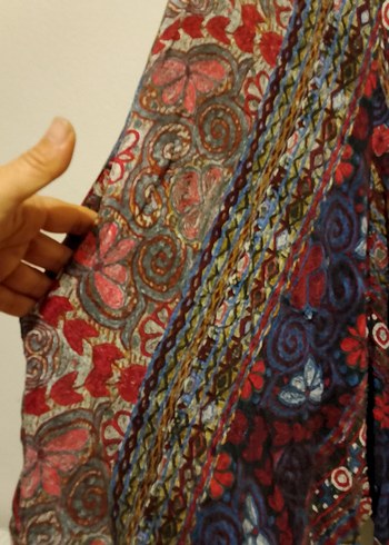 Bohem Çok Renkli Uzun Askılı Elbise - Görsel 3