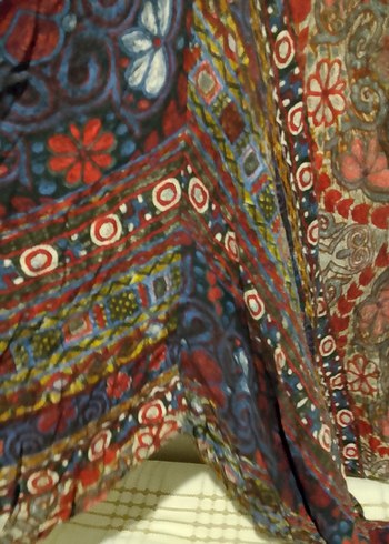 Bohem Çok Renkli Uzun Askılı Elbise - Görsel 5