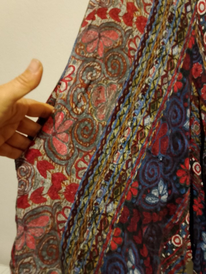 Bohem Çok Renkli Uzun Askılı Elbise - Görsel 3