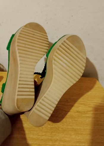 Yeşil Süet Dolgu Topuklu Bohem Sandalet - Görsel 6