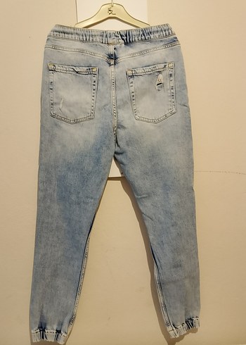 Kadın Gri Bol Kesim Midi Kot Pantolon - Görsel 2