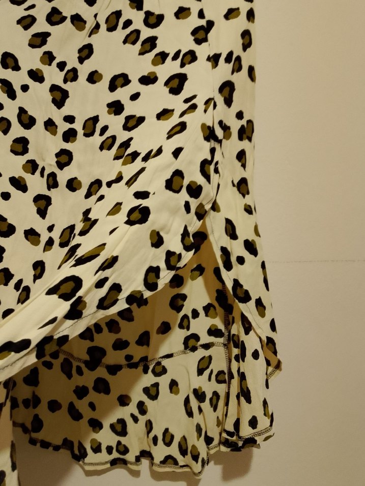 Leopar Desenli Uzun Volanlı Etek - Görsel 2