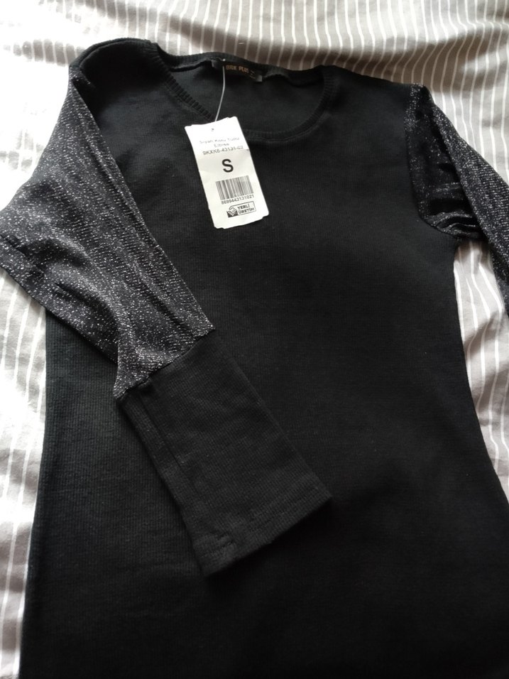 Siyah Uzun Kollu Midi Keten Elbise - Görsel 2