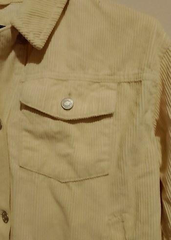 Bej Düğmeli Kadın Keten Ceket - Görsel 5