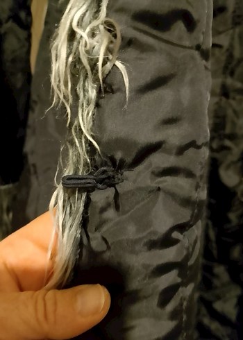 Kürk Detaylı Siyah Uzun Kadın Kaban - Görsel 7