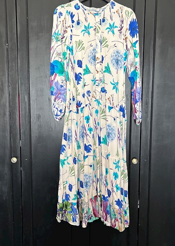 Çiçek Desenli Uzun Bohem Elbise - Görsel 2