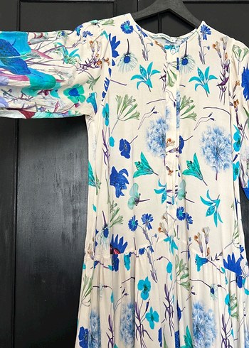 Çiçek Desenli Uzun Bohem Elbise - Görsel 3