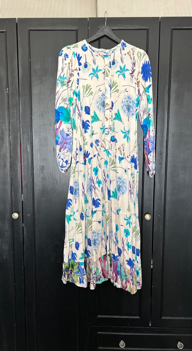 Çiçek Desenli Uzun Bohem Elbise - Görsel 2