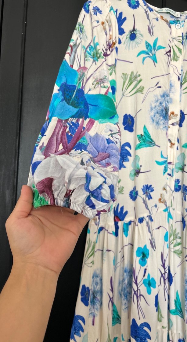 Çiçek Desenli Uzun Bohem Elbise - Görsel 4