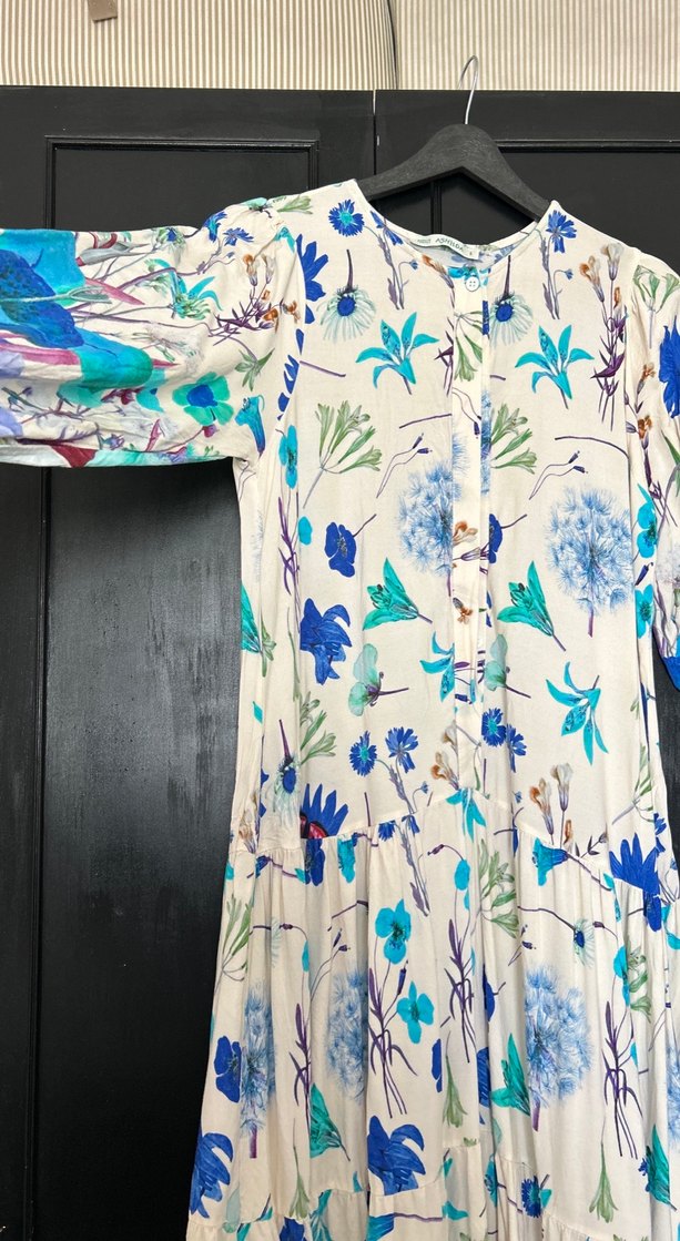 Çiçek Desenli Uzun Bohem Elbise - Görsel 3