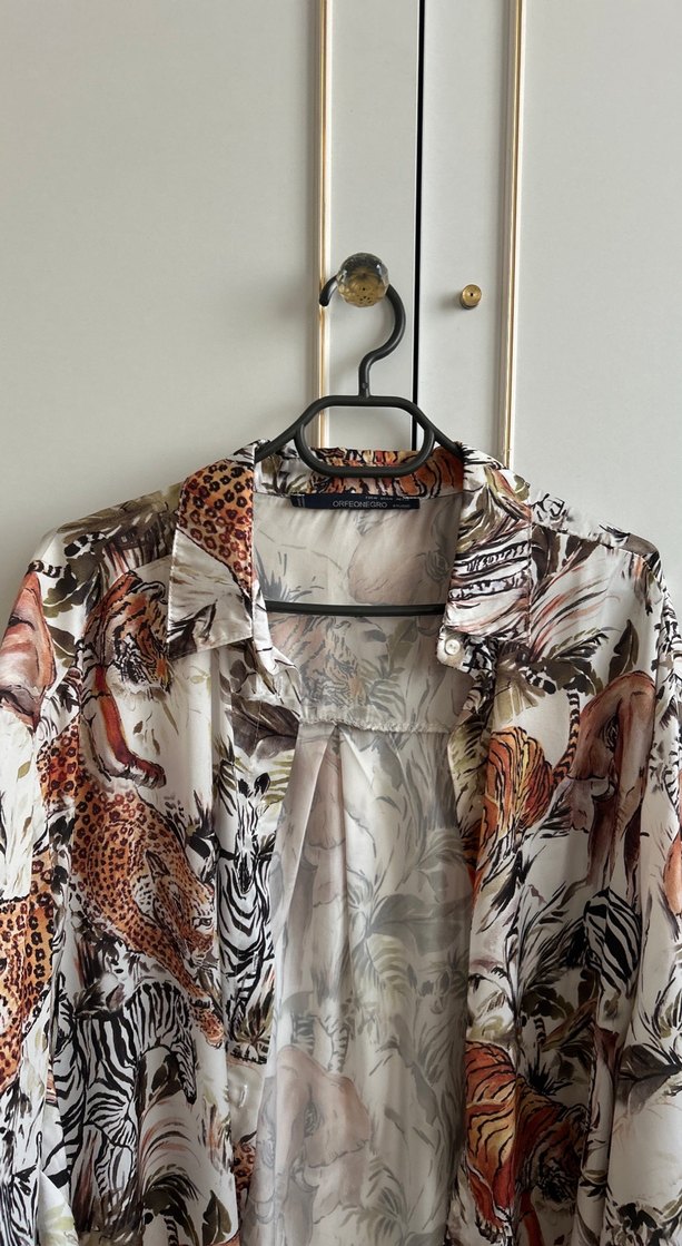 Bohem Tarz Desenli Uzun Kollu Gömlek - Görsel 3