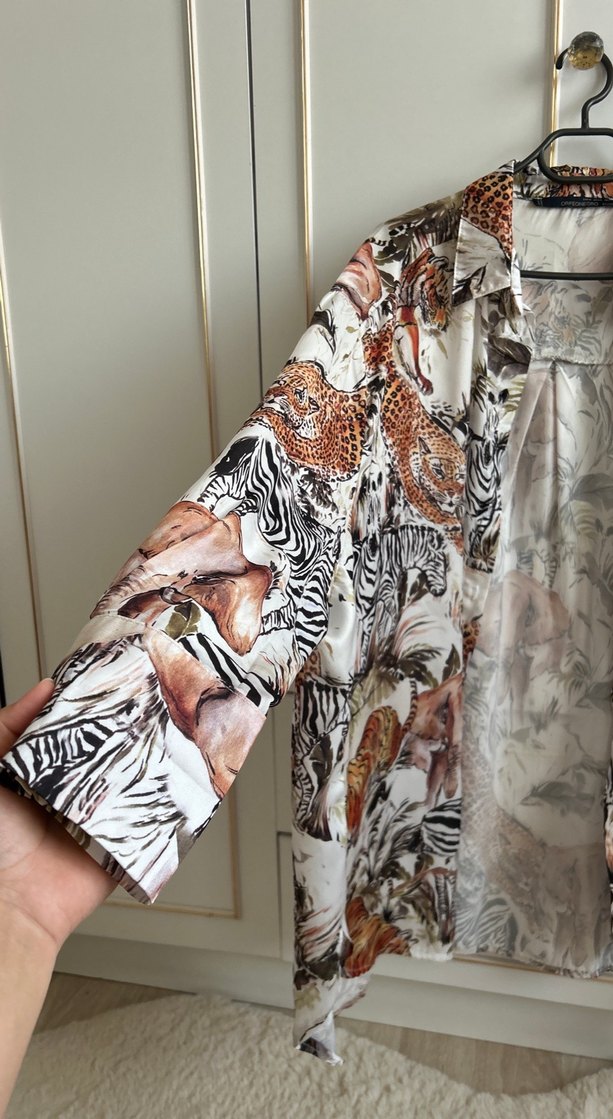 Bohem Tarz Desenli Uzun Kollu Gömlek - Görsel 2